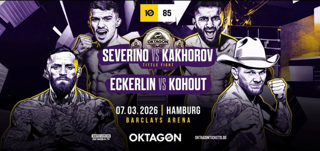 OKTAGON 85: Souboj o bantamový trůn a Eckerlinova mise v Hamburku. Barclays Arena se připravuje na noc světových parametrů